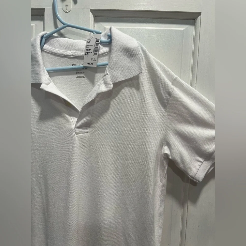 THE CHILDREN'S PLACE NWT White Collared Polo School Uniform SIZE LARGE 10/12 NEW